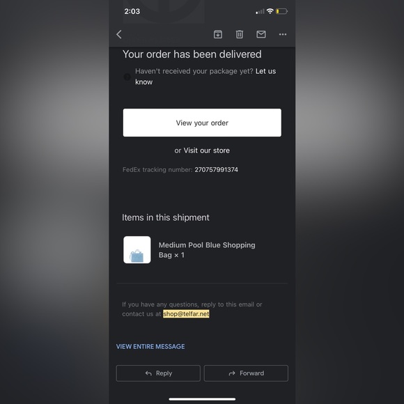 Medium Pool Blue Telfar Shopping Bag - Picture 6 of 6